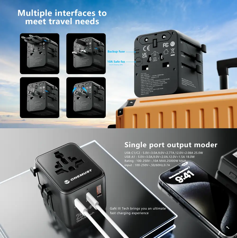 OneMust-25W-TC25-Universal-Travel-Adapter price in bangladesh