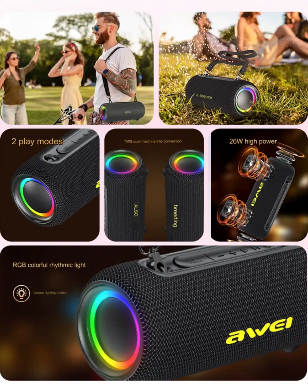 Awei KA33 26W Portable Waterproof Bluetooth Speaker price in bangladesh