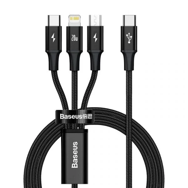 Baseus 100W 3-in-1 Multi USB Charging Cable Type C to C-M-L