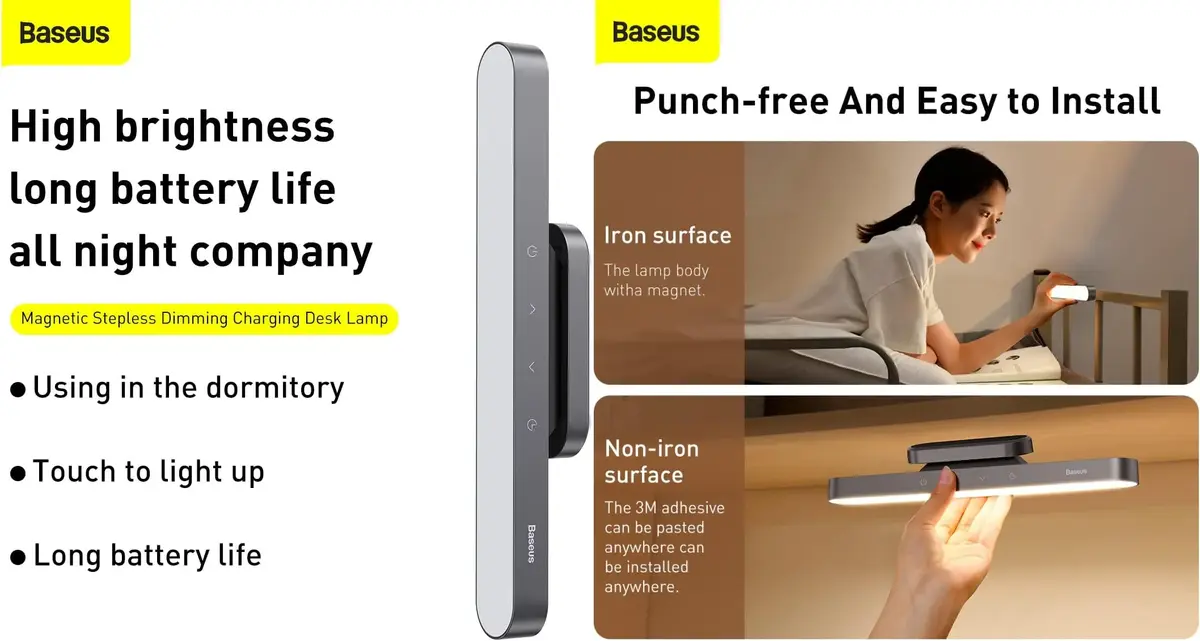 Baseus Magnetic Stepless Dimming Charging Desk Lamp price in bangladesh
