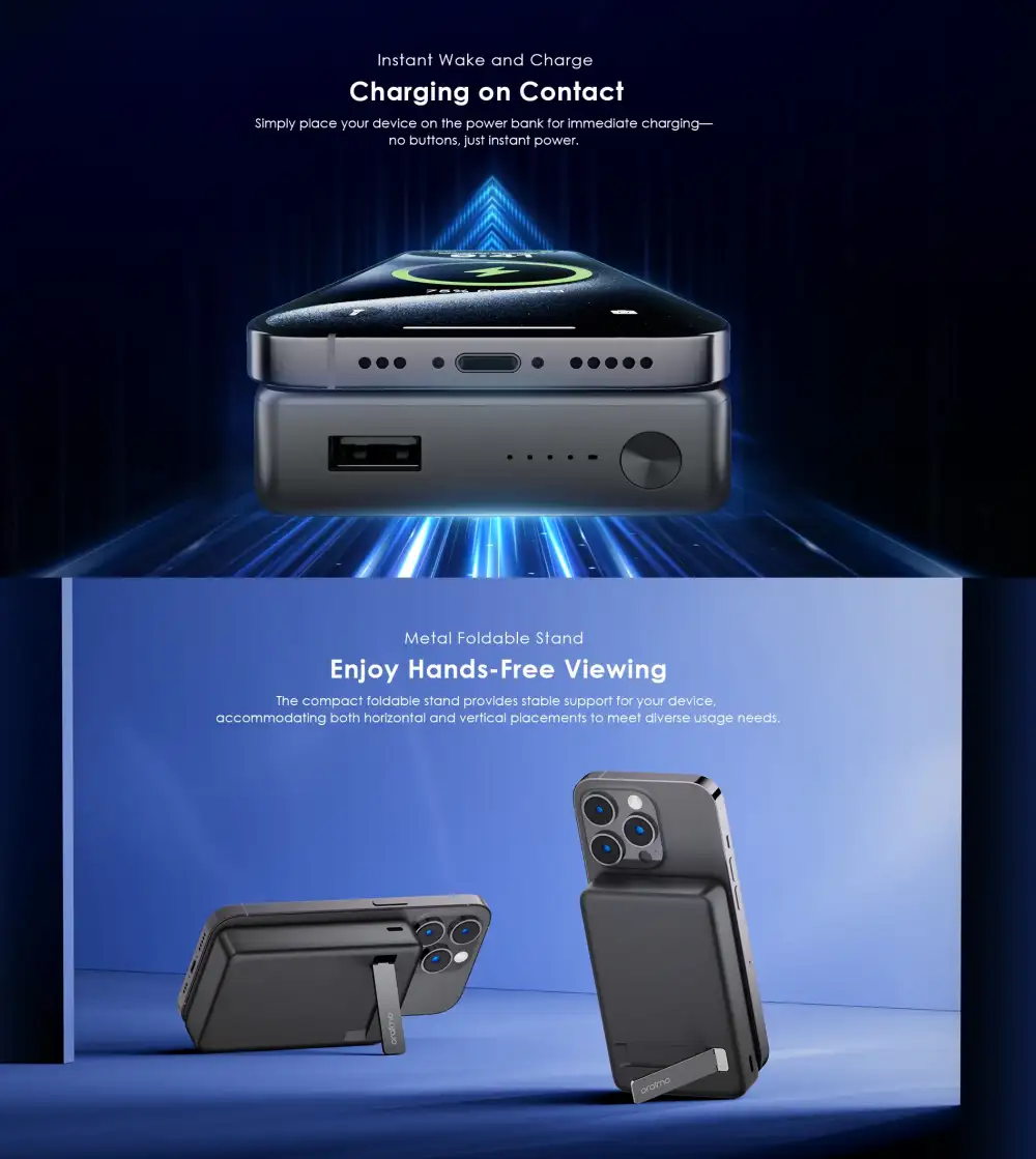 Oraimo MagPower 15 10000mAh Magnetic Wireless Power Bank with Foldable Stand price in bangladesh