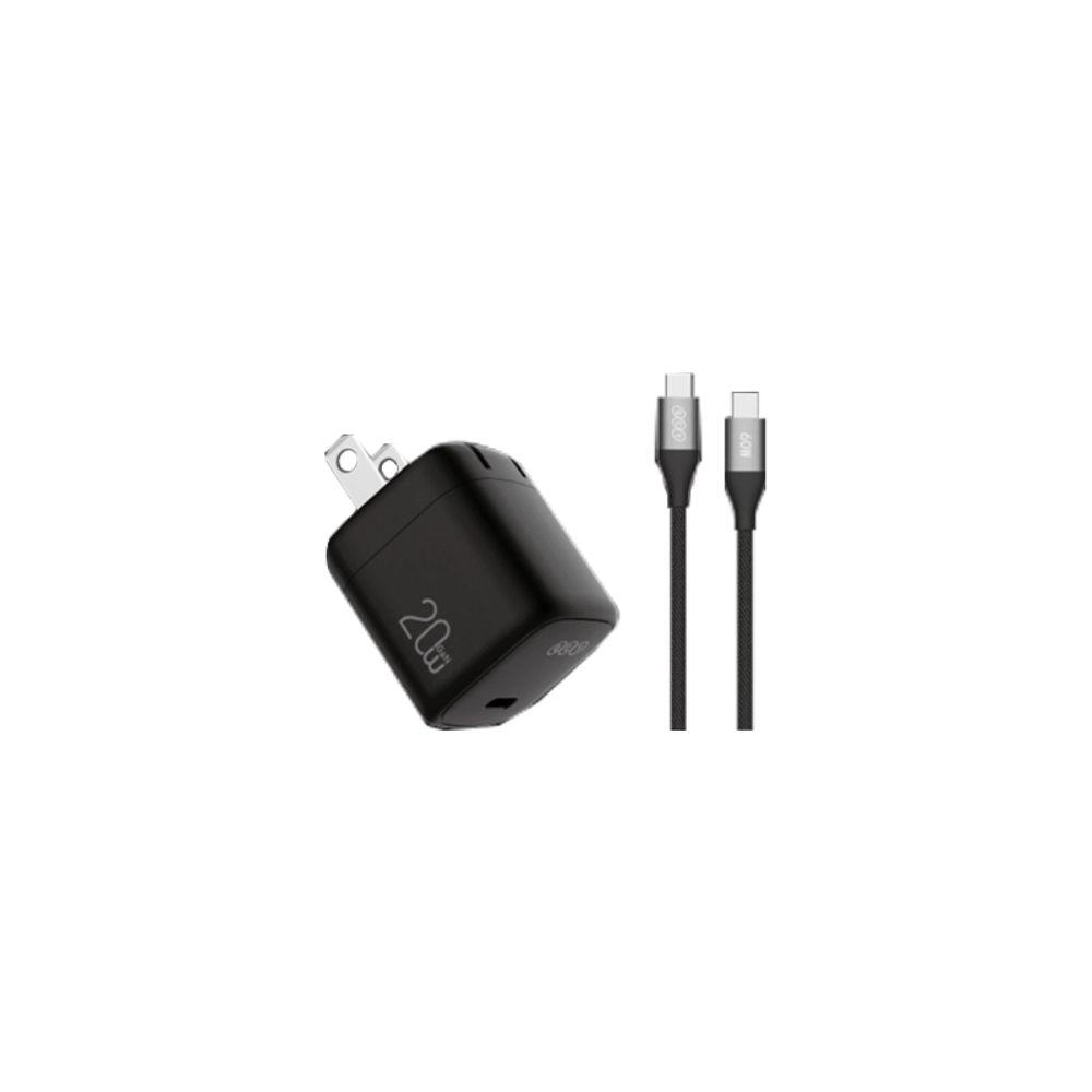 QCY 20W GaN Fast Charger Set CK02-MG Type-C to Type-C Braided Cable 1.2m