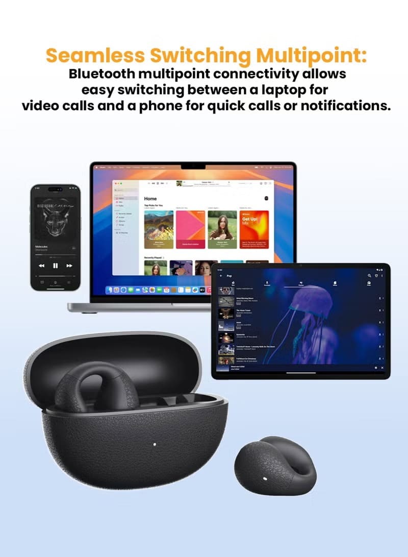 Wireless clip-on earbuds