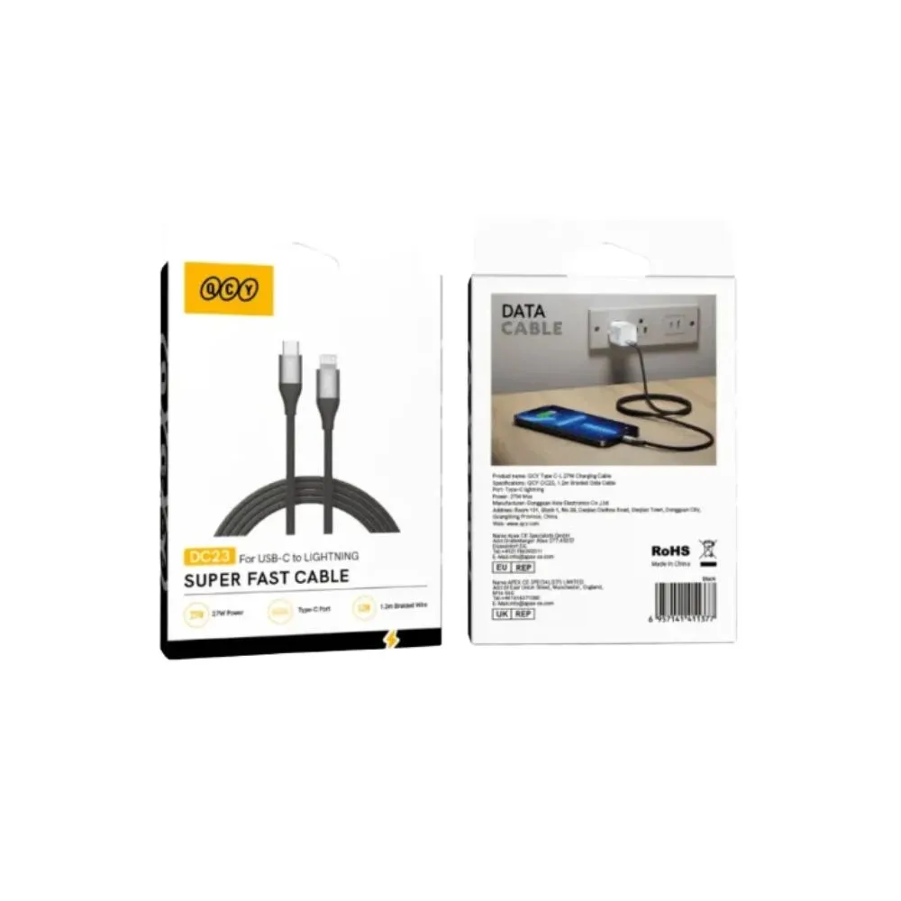 QCY DC08 30W Type-C to Lightning PD Fast Charging Cable (1.2m Nylon Braided) price in bangladesh