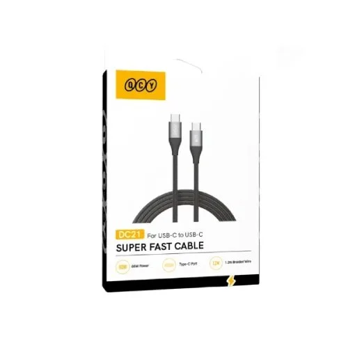 QCY DC21 60W Type-C to Type-C Fast Charging Cable 1.2M price in bangladesh