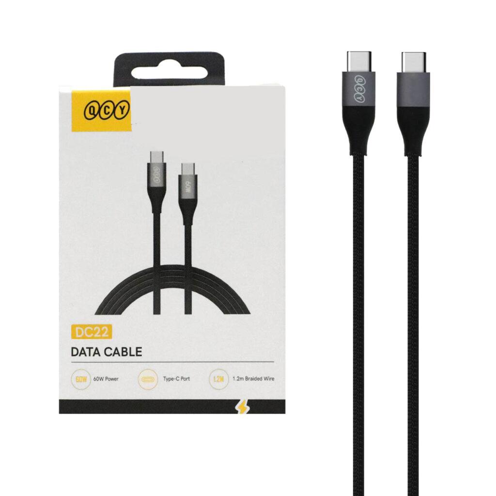 QCY DC22 100W Type-C to Type-C Fast Charging Cable 1.2m