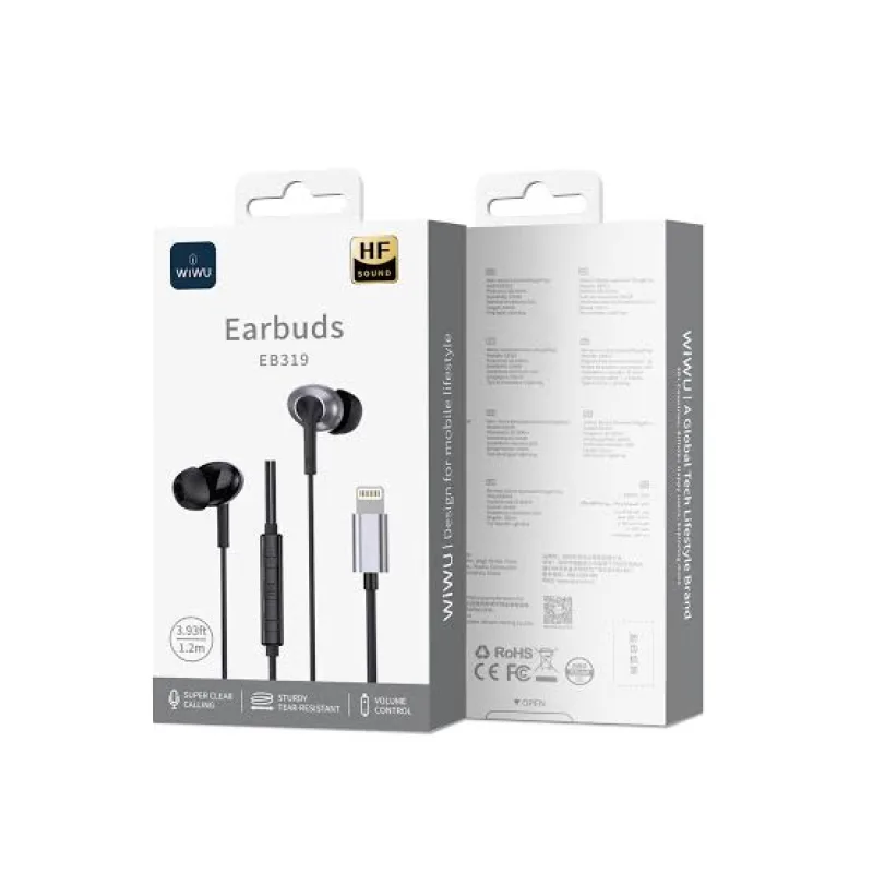 WiWU EB319 Lightning Earphones with Microphone – Digital Stereo Wired Earbuds for iPhone price in bangladesh