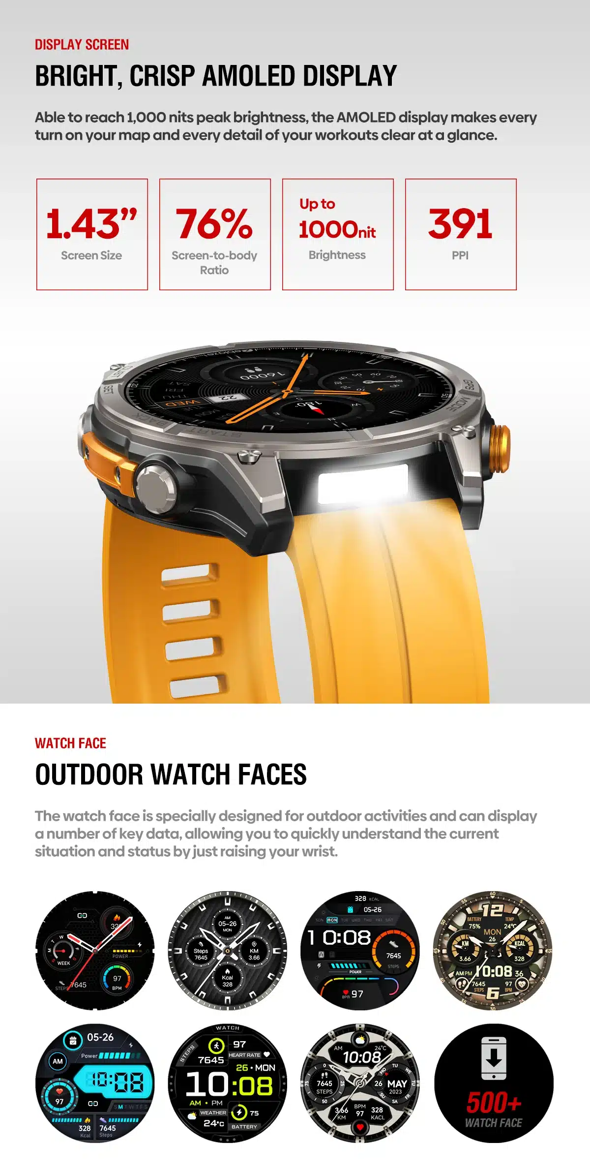 AMOLED smart watch