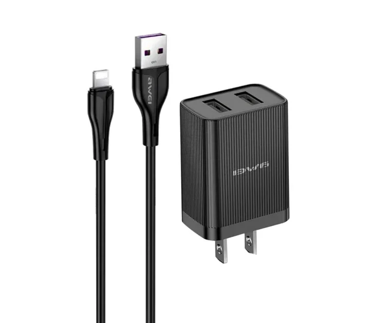 Awei C15L-US 10W Dual USB Wall Charger with 1m Lightning Cable price in bangladesh