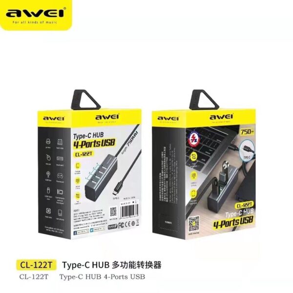 Awei CL-122T 4-in-1 Type-C Hub