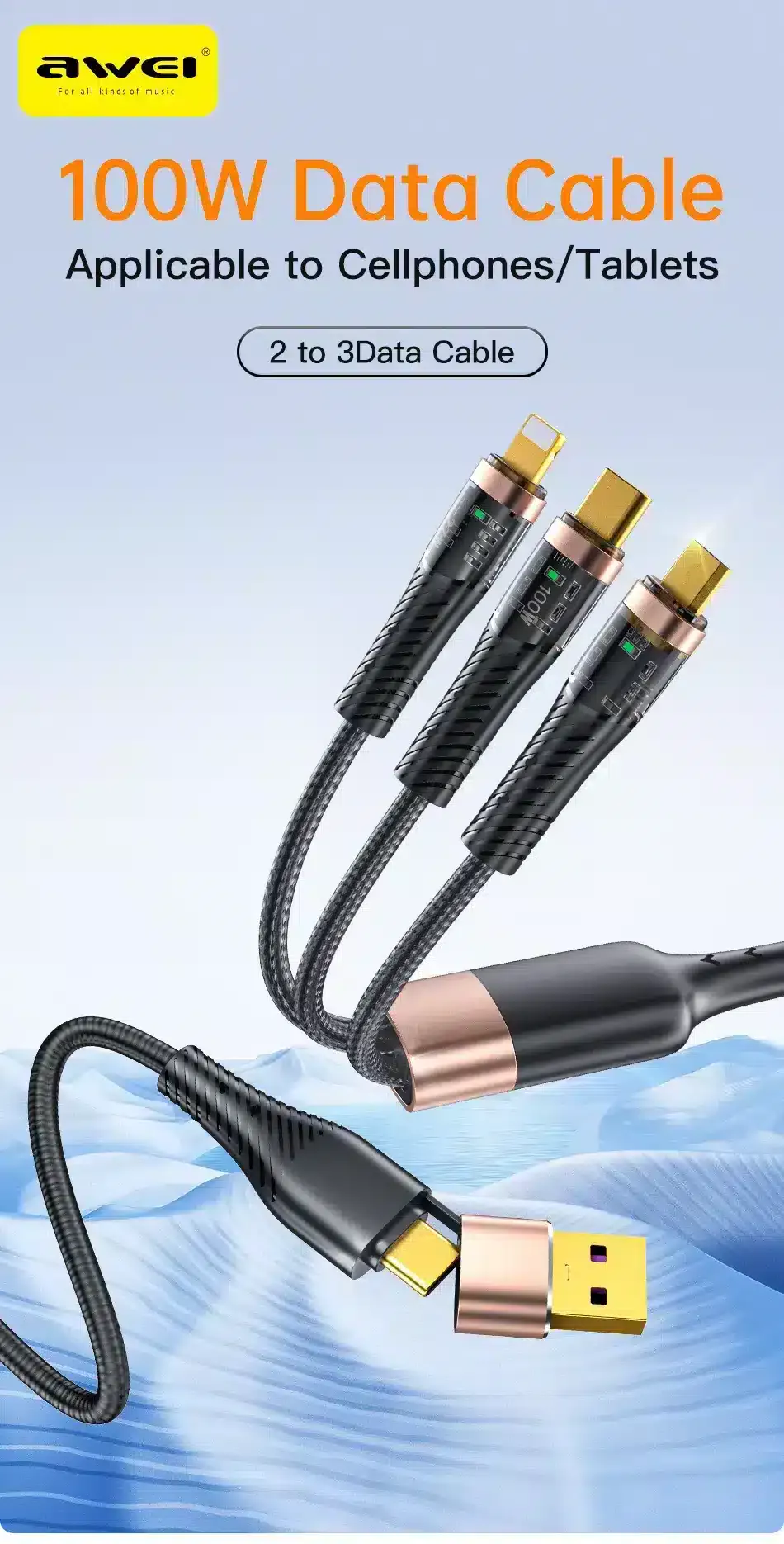 100W multi charging cable