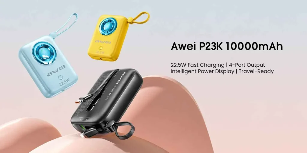 Awei P23K 10000mAh Mini Power Bank 22.5W Super Fast Charging price in bangladesh