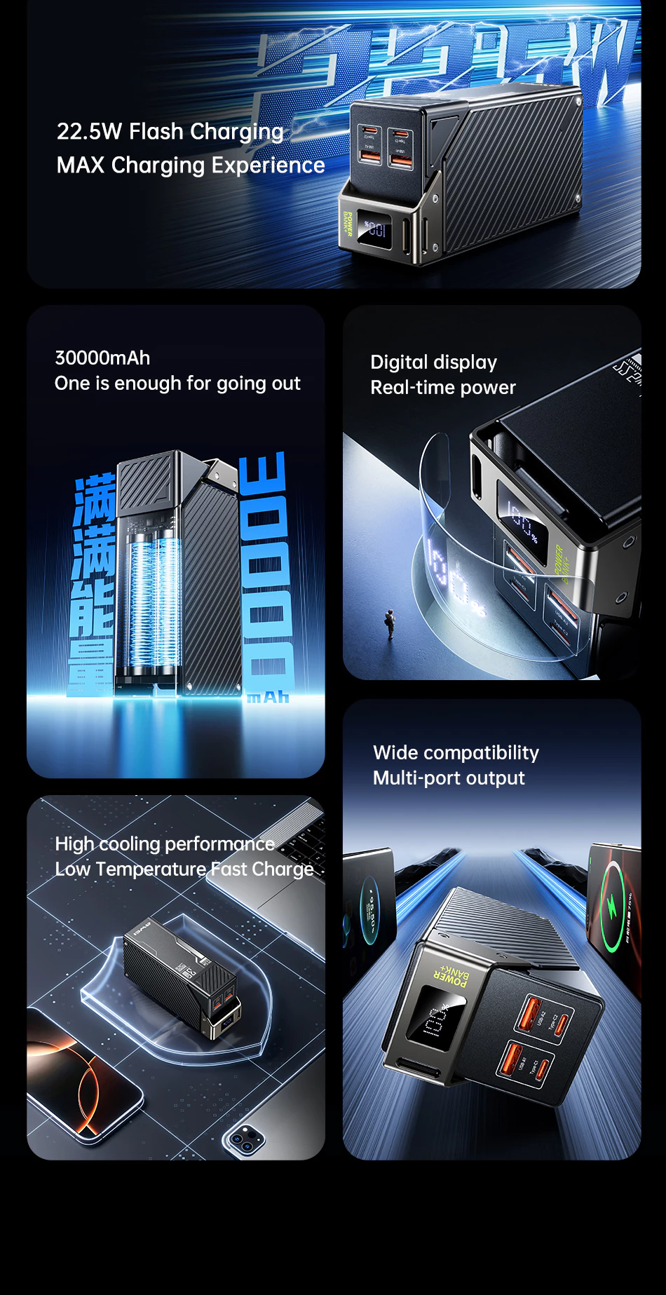 Awei PA-32 30000mAh Power Bank 22.5W PD Fast Charger price in bangladesh