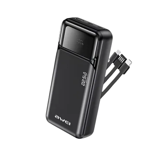 Awei PA-93 20000mAh Power Bank with Built-in Cables