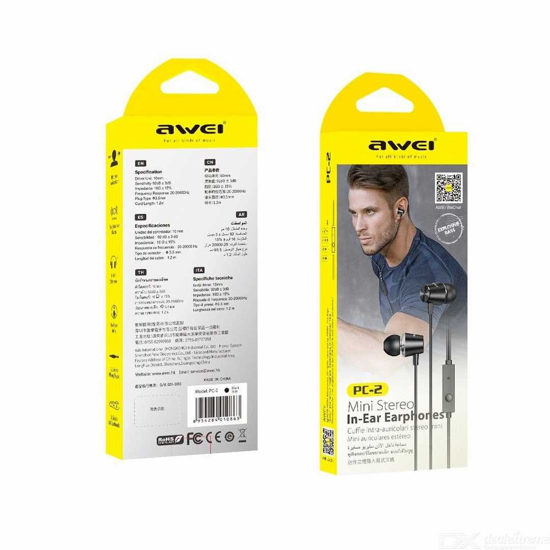 Awei PC-2 Wired In-Ear Earphones with Microphone price in bangladesh