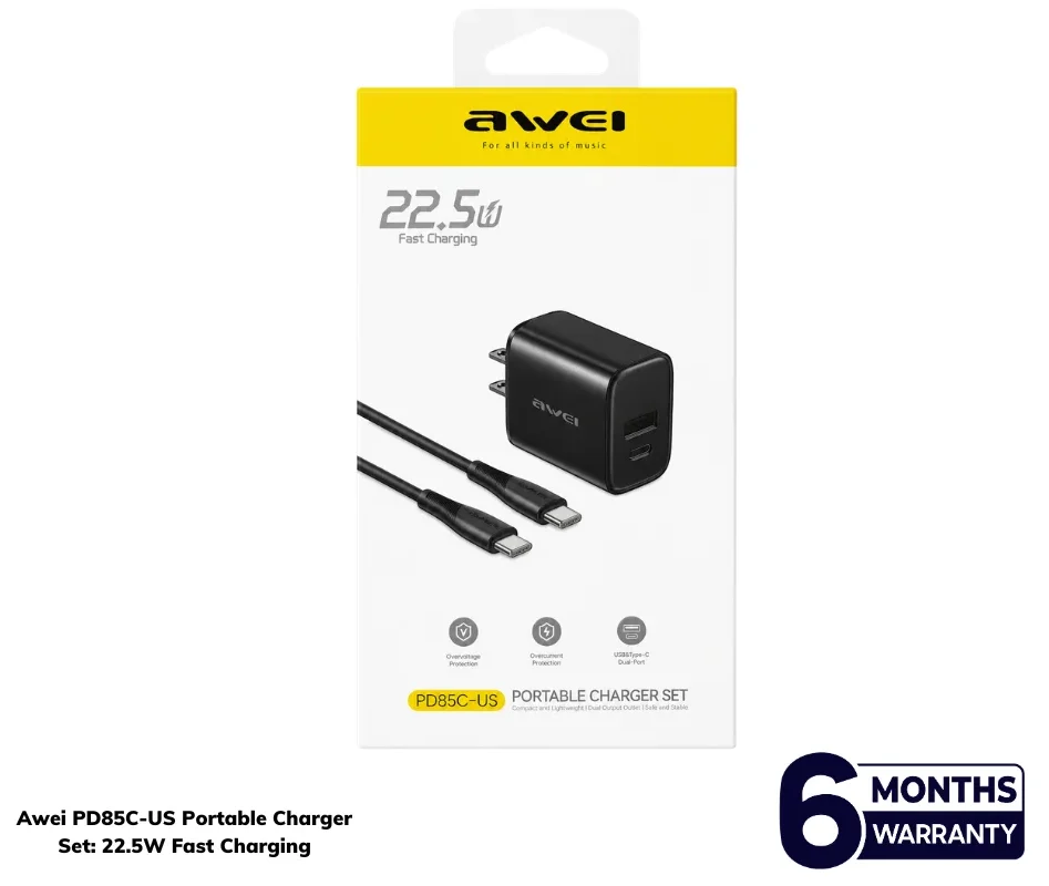 Awei PD85C-US 22.5W Fast Charger Kit