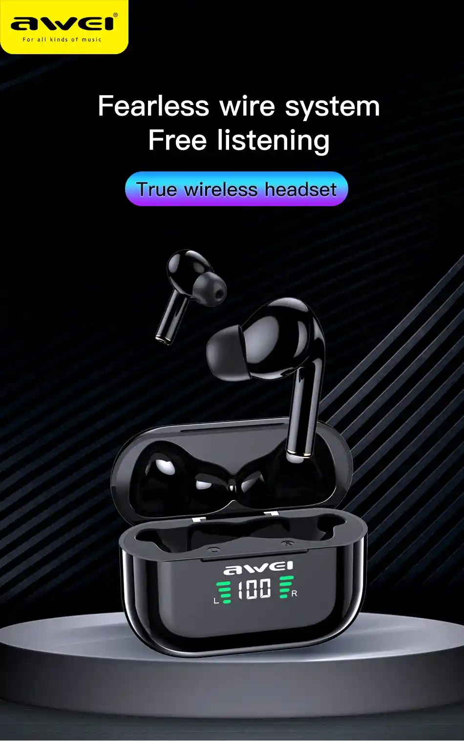 digital display earbuds