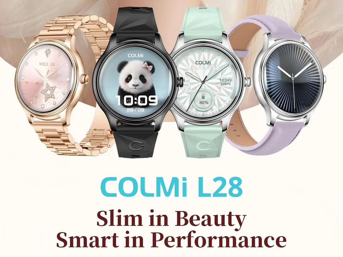 COLMI L28 smartwatch with leather strap