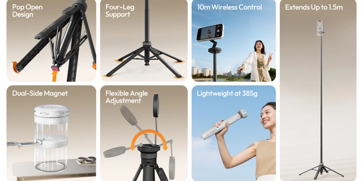 automatic pop-up MagSafe tripod