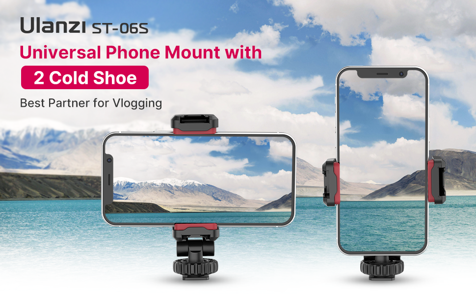 Ulanzi ST-06S Phone Tripod Mount with Dual Cold Shoe 360° Rotating Smartphone Holder price in bangladesh