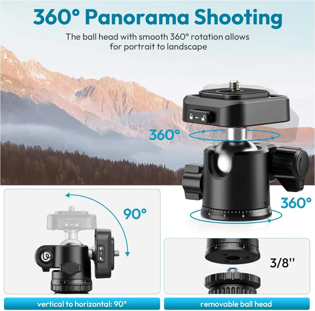 1.8m travel tripod