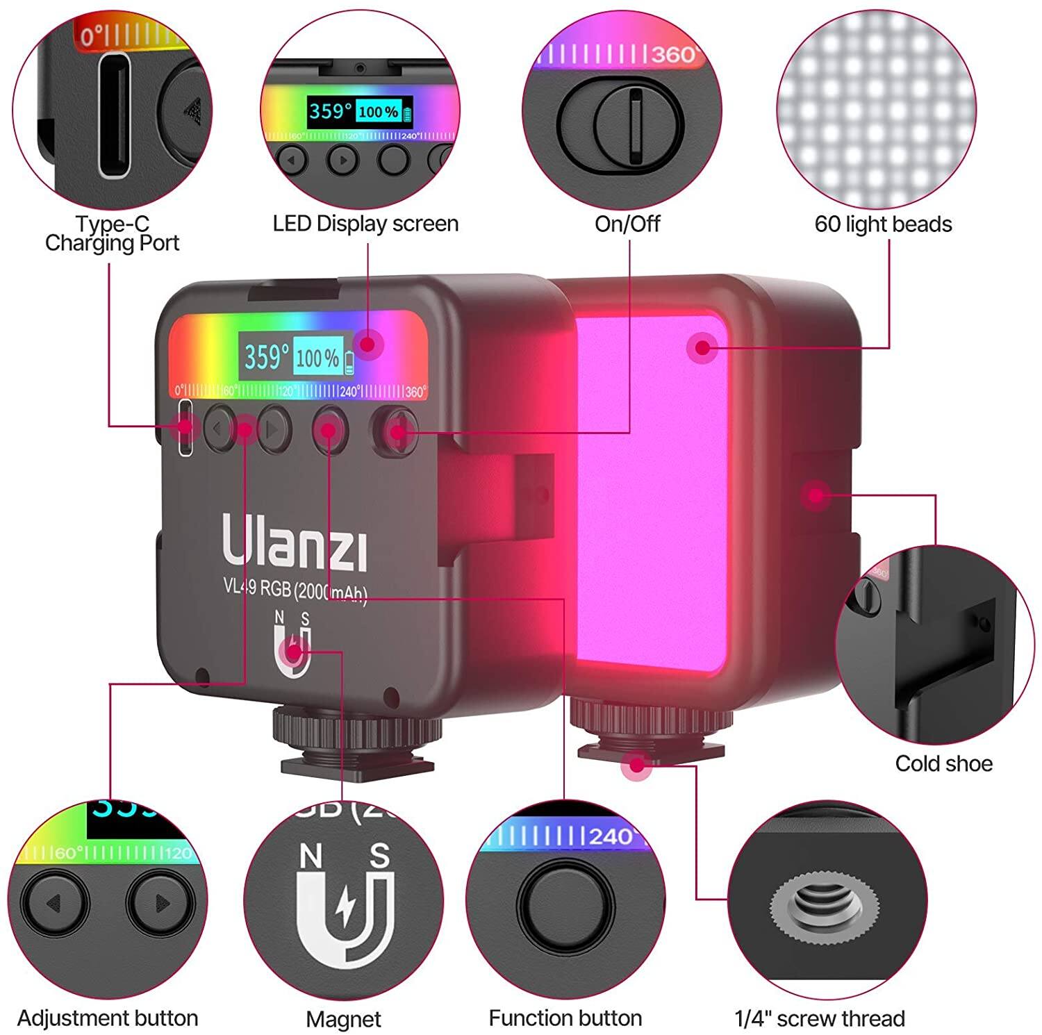 pocket LED fill light