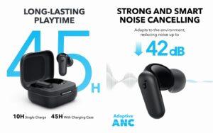 Anker Soundcore R50i NC true wireless earbuds in charging case