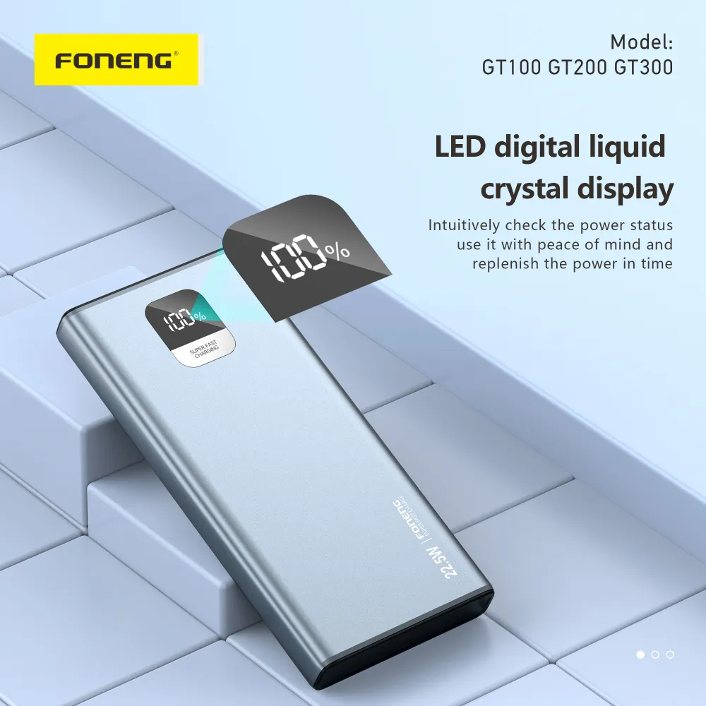 Foneng GT200 20000mAh 22.5W fast charging power bank showing front design