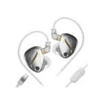 Close-up view of physical tuning switches on the KZ Castor Pro 2 IEM earphone shell