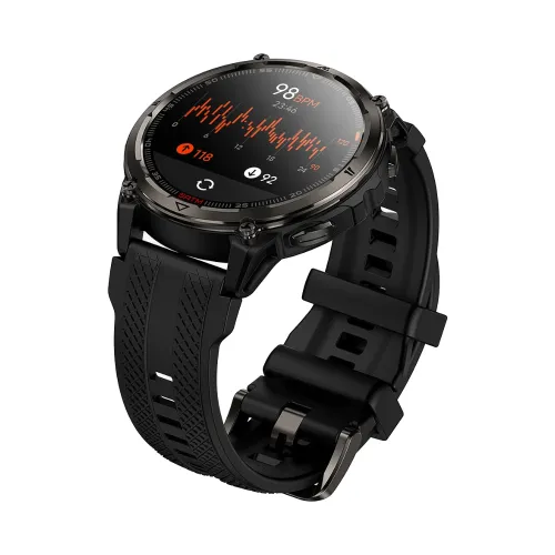 Person wearing Kospet ORB 2 smartwatch on wrist during an outdoor workout