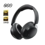 Side view of QCY H3 Pro headphones with padded headband and controls