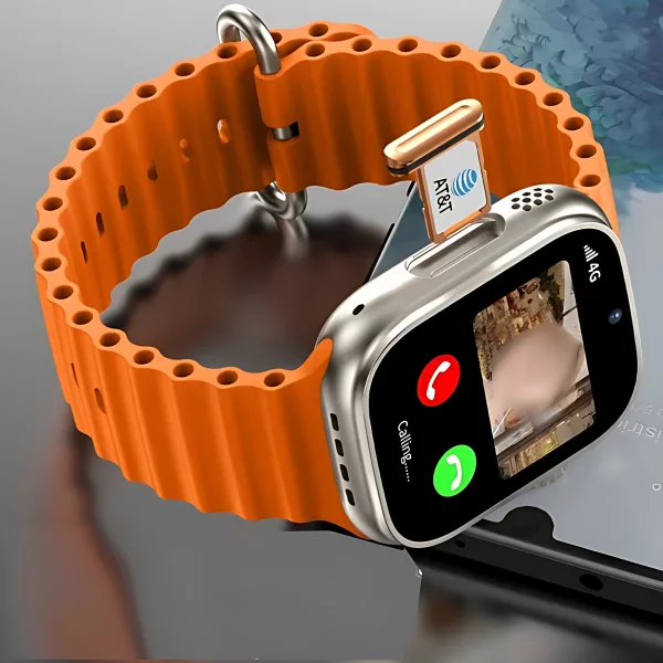 Person wearing S9 Ultra smartwatch on wrist during an outdoor workout