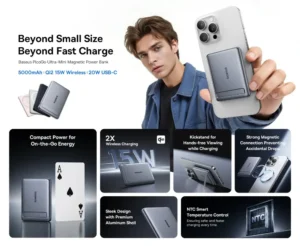 Baseus PicoGo AM31 Mini Magnetic Power Bank with Stand 20W 5000mAh price in bd