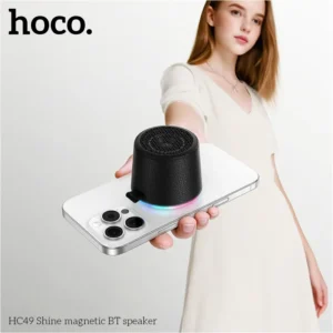 Hoco HC49 Shine magnetic speaker holder set up on a modern office desk